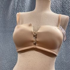 You Are Buying A Wireless Bra Brand New Beige Full Coverage Bra For Spring, Spring Full Coverage Partially Lined Bra, Elegant Spring Stretch Bra, Elegant Strapless Bra For Spring, Pink Convertible, Leopard Print Bra, Front Closure Bra, High Neck Bra, Corset Bra