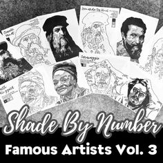 the cover art for shade by number famous artists vol 3