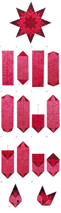 the instructions for how to make an origami star