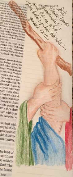 a drawing of a person holding a baseball bat on top of an open bible book