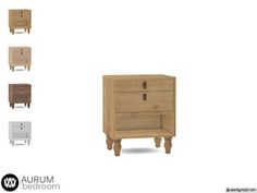 four different types of nightstands with drawers on each side and the same drawer at the bottom