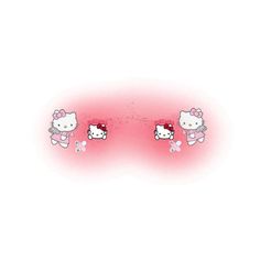 two hello kitty wallpapers with pink and white colors, one in the foreground