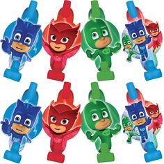 the pj masks have different colors and shapes