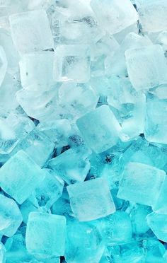 ice cubes that are blue and white in color