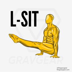 an image of a man doing yoga with the words l - sit above him