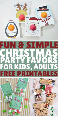 christmas party favors and free printables for kids to make their own holiday treats