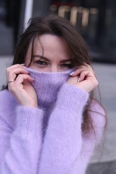 Delicate Knitted Angora Sweater Soft Fluffy Lavander Sweater - Etsy Ukraine Fluffy Vest, Fluffy Sweater, Angora Sweater, Womens Sweaters, Thick Sweaters, Fuzzy Sweater, Chunky Sweater, Softest Sweater, Soft Yarn