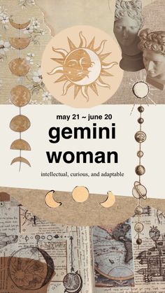 a poster with the words genni woman written in black and white on top of it