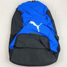 Puma Football Backpack Electric Blue Lemonade-Black New W/Tags Blue Casual Sports Backpack, Casual Blue Sports Backpack, Electric Blue Lemonade, Football Backpack, Blue Lemonade, Puma Football, Puma Blue, Team Bags, Black Puma