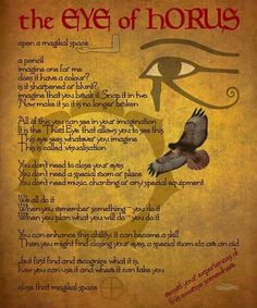 the eye of horus with an egyptian poem