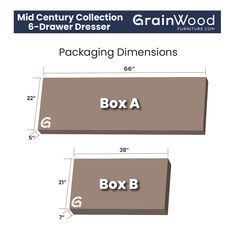 two boxes are shown with the measurements for each box