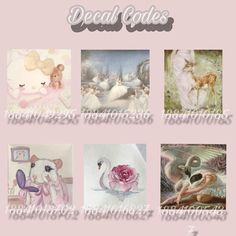 several different pictures with animals and flowers on them