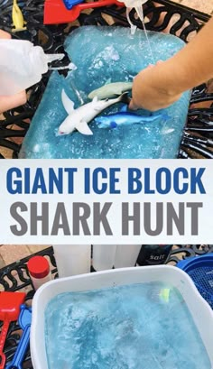 the giant ice block shark hunt is fun for kids to play with and learn how to use it