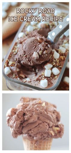 an ice cream sundae with chocolate frosting and nuts