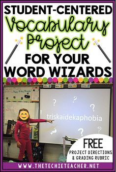 a poster with the words, student - centered vocably project for your word wizards