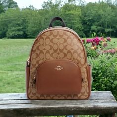 Brand With Tags But Not Attached. The Tag Came Off So Its In The Pocket. Coach Outlet Backpack, Coach Kleo Backpack, Tan Backpack, Small Backpack Purse, Plaid Backpack, Vintage Leather Backpack, Coach Backpack, Orange Backpacks, Monogram Backpack