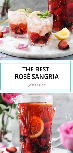 the best rose sangria recipe for valentine's day and bridal teas