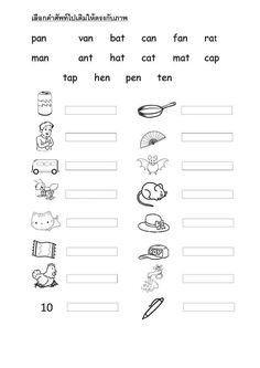 the worksheet is filled with words and pictures