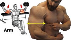 an image of a man doing exercises with dumbbells and arm press up to the chest