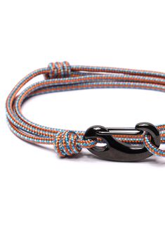 Orange + Blue Tactical Cord Bracelet for Men (Black Clasp) Tactical cord is designed for the military and tactical operation. Small and compact yet ultra strong and lightweight. Internally it has a 4 strand core design, great for emergency preparedness on the field.3/32” diameter. 275 lbs tensile strength. Uv resistant.Rot & mildew resistant. Colors will not run or bleed.Stainless steel sailboat steel wichard torsion spring hook. Size: One size fits all. (Adjustable by sliding one of the ends to Durable Nylon Cord Bracelets For Outdoor, Durable Paracord Bracelets For Outdoor, Core Design, Torsion Spring, Cord Bracelet, Bracelet For Men, Cord Bracelets, The Military, Emergency Preparedness