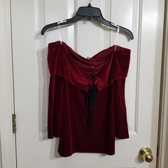 Nwt. Sold Out Everywhere. Off Shoulder Top, Red Top, Off Shoulder Tops, Deep Red, Charlotte Russe, Cosplay Costumes, Shoulder Top, Off Shoulder, Blouses