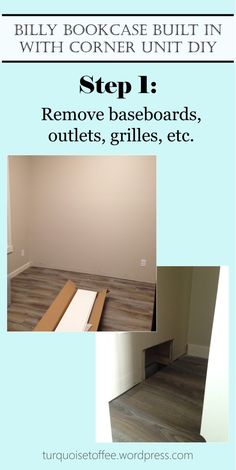 an empty room with the words, how to remove baseboards, grilles, etc