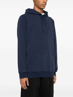 Classic cotton hoodie from GRAMICCI featuring jersey texture, drawstring hood, drop shoulder, front pouch pocket, ribbed cuffs and hem, French terry lining, navy blue, cotton and long sleeves.This piece fits true to size. We recommend you get your regular sizeModel is 1,84m / 6ft 1in wearing size M Navy Hooded Sweatshirt With Pockets, Navy Sweatshirt With Kangaroo Pocket For Winter, Navy Winter Sweatshirt With Kangaroo Pocket, Navy Long Sleeve Hoodie With Pockets, Navy Sporty Sweatshirt With Pockets, Navy Hooded Hoodie With Pockets, Navy Hoodie With Adjustable Hood For Fall, Navy Cotton Hoodie For Winter, Navy Sporty Hoodie With Kangaroo Pocket