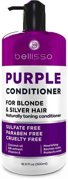 PRICES MAY VARY. NO MORE YELLOW: It’s time to get the natural look you deserve with Bellisso’s premium purple toner for hair; Our blonde toner treatment removes unsightly yellow, orange and brassy hues; If you care about your appearance, this purple conditioner for blonde hair is the smarter choice SILVER, BLONDE AND GRAY: More than simply a blonde conditioner, our toner for brassy hair works on silver, gray and naturally white locks; Balance out discolorations with a blonde and silver hair tone Toner For Bleached Hair, White And Gray Hair, Silver Hair Toner, Blonde And Silver Hair, Purple Toner, Toner For Blonde Hair, Blonde Toner, Yellow Highlights, Purple Conditioner