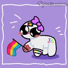 a drawing of a dog with a rainbow socks