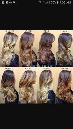 Hair Color Flamboyage, Balayage Straight, Balayage Straight Hair, Brown To Blonde Ombre, Ombre Blond, Brown Ombre Hair, Ash Blonde Balayage, Brunette Balayage, Different Hair Colors