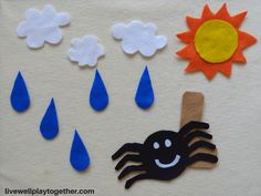 paper cut out of the shape of a spider with rain drops and sun on it