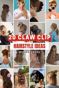 Save this pin for 20 effortlessly chic claw clip hairstyles perfect for any occasion. Elevate your look with these stunning styles! #ClawClipHairstyles #FashionInspo School Picture Hairstyles, Hair Pins Hairstyles, Pins Hairstyles, Picture Hairstyles, Hairstyles Claw Clip