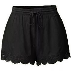 The Harley Shorts Are Lightweight, Semi-Sheer And Have Dainty Lace Around The Bottom Hems To Give A Little Extra Flair. Elastic & Drawstring Waist. Fabric: 65% Polyestser & 35% Cotton Fit True To Size. Hipster Summer, Outfit Style Ideas, Daily Outfit Ideas, Womens Athletic Shorts, Tie Shorts, Punk Emo, Sports Trousers, Hot Shorts, Women Shorts