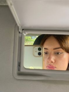 Clean girl aesthetic, car mirror pictures, Dior blush, Dior lipgloss, clean girl makeup