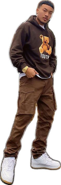 Mid-rise Brown Pants For Streetwear, Stretch Brown Cargo Pants With Pockets, Brown Full Length Cargo Pants, Brown Full Length Cargo Bottoms, Brown Full-length Cargo Bottoms, Full Length Brown Cargo Bottoms, Brown Cargo Style Full Length Bottoms, Fitted Brown Cargo Pants For Streetwear, Brown Utility Trousers