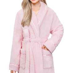 Wrap yourself in the luxurious comfort of the PAVILIA Women's Plush Fleece Robe. This soft textured bathrobe is the epitome of cozy spa-like indulgence, perfect for unwinding after a long day.

- **Material:** Plush fleece
- **Color:** Pink
- **Size:** Large-X-Large
- **Gender:** Female
- **Features:** Elegant jacquard textured fleece, waist strap for adjustable fit, two side pockets

Designed with a fluffy fuzzy fleece fabric that is gentle on the skin, this robe combines warmth and elegance ef Comfortable Pink Sleepwear With Soft Texture, Soft Pink Sleepwear For Relaxation, Comfy Pink Sleepwear For Winter, Pink Soft Winter Sleepwear, Soft Pink Winter Sleepwear, Soft Pink Sleepwear, Pink Soft Texture Sleepwear, Pink Comfy Sleepwear With Soft Texture, Comfortable Pink Winter Sleepwear