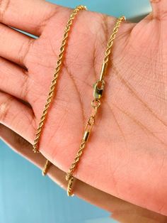 "One of its kind! This delicate 2mm Rope Chain is the perfect necklace for a kid's everyday wear. Need a gift for Father's day or Mother's Day? Match your baby's necklace with an adult size.  Material: 18K Gold Filled. Our gold-filled pieces are bonded with 8 layers of real gold. This makes our jewelry high quality and long lasting and a great alternative to solid gold for a fraction of the price. Our pieces are 100% lead and nickel free making them hypoallergenic and a great option for those wi Baby Boy Jewelry Gold, Gold Chain For Baby Boy, Baby Boy Jewelry Necklace, Toddler Chain Necklace Boy, Baby Boy Bracelet Gold Kids, Baby Necklace, Godparent Gifts, Baby Jewelry, Rope Necklace