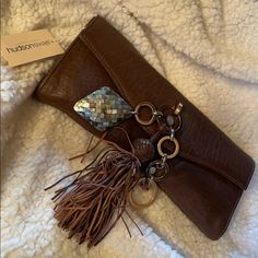 Such A Cute Clutch! Chestnut Brown Leather With Cute Adornments. Brand New With Tags! Comes With Dust Bag. Elegant Brown Clutch, Elegant Everyday Clutch, Chic Brown Clutch As Gift, Chic Brown Clutch For Gift, Sequin Clutch, Blue Clutch, Large Clutch, White Sunglasses, Ralph Lauren Black Label