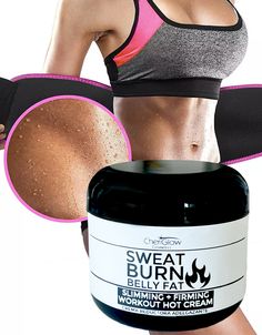 Anything that causes you to sweat will help to shed weight in that area! Our Sweat Burn Belly Fat Slimming & Firming Hot Cream will do just that. Helps achieve a flatter stomach and sculptural figure. Tones & firms skin and reduces the appearance of cellulite Penetrates the pores eliminating excess fatty tissue. Hydrating, moisturizing and easily absorbed. To be used on abdomen, waist, buttocks, legs, and arms. Use: Apply before workout under a sweat belt or waist trainer and massage for 2-3 min Sagging Belly, Before Workout, Sweat Belt, Flatter Stomach, Best Fat Burning Foods, Natural Drinks, Flat Tummy, Sagging Skin, Fat Burning Foods