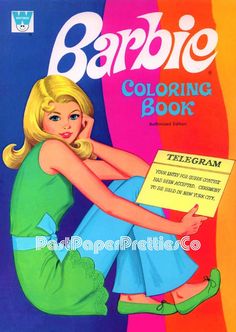 Barbie Coloring Book, Barbie Art, Barbie Books, Vintage Coloring Books, Vintage Barbies, Barbie Paper Dolls, Barbie Coloring Pages, Barbie Coloring, Barbie Vintage