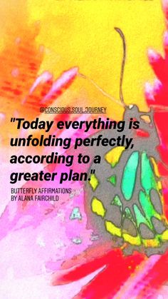 the quote is written in black on a colorful background with an orange and pink flower