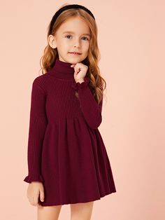 Kids Winter Fashion Girl, Baby Winter Dress, Toddler Sweater Dress, Girls Turtleneck, Cute Sweater Dresses, Girls Winter Fashion, Kids Winter Outfits, Kids Winter Fashion