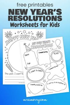 new year's resolution worksheets for kids