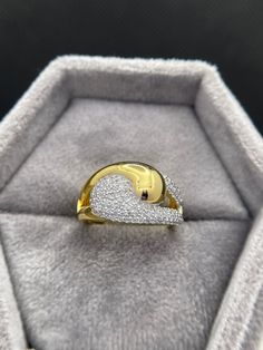 Swirl Diamond Ring, Swirl Dome Ring, Bypass Style Dome Ring, Huge Chunky Statement Ring, Elegant Ring, Micro Pave Set Ring, Rings For Women, Moissanite Gold Ring, Swirl Style Ring, Thick Gold Ring, Women's Gold Ring, OneSoulJewellery   * Center Stone Details: - ↣Stone- Moissanite ↣Shape - Round  ↣Weight- 1.00 CT Approx. ↣Color- Colorless ↣Clarity- VVS/VVS1 ↣Cut- Excellent ↣Making Process - Handmade by Skilled Craftsmen. Note- All the Product have excellent Sparkle Camera does not make justice to it. * Other Stone Details :- ↣Stone- Moissanite ↣Shape - Round ↣Color- Colorless ↣Clarity- VVS/VVS1 ↣Cut- Excellent  Note- {Customization Available} * Ring Details: - ↣Brand- One Soul Jewellery ↣Metal purity- Solid Gold (10KT,14KT,18KT) / Silver 925. ↣Metal Color- White, Rose, Yellow. ↣Stamp/Hallma Luxury Hallmarked White Gold Dome Ring, Swirl Diamond Ring, Thick Gold Ring, Domed Ring, Elegant Ring, Solid Gold Jewelry, Micro Pave, Jewelry Plate, Metal Jewelry