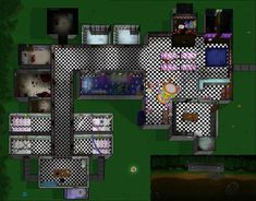 an overhead view of a room in the game