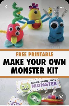 the free printable make your own monster kit