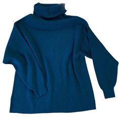 Nwot Teal Color Oversized Fit Casual Blue Turtleneck Outerwear, Blue Turtleneck Outerwear For Fall, Blue Oversized Turtleneck Top, Oversized Blue Turtleneck Top, Blue Funnel Neck Top For Winter, Blue Funnel Neck Top For Fall, Classic Blue Turtleneck Top, Teal Color, Teal Colors