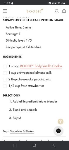 Cheesecake Pudding, Smoothie Shakes, Unsweetened Almond Milk, Strawberry Cheesecake, Fresh Strawberry, Protein Shakes, Types Of Food, Almond Milk