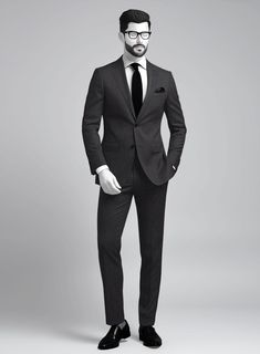 Channel sophisticated ease with our Napolean Bobi Wool Suit epitomizes a relaxed shape. Equip with a unique standout look by donning a suit crafted from wool blend fabric, which defines a soft, pleasingly supple, radiating intense personality with a striped pattern over a gray shade that brings great pleasure. Incorporating a bit of character with a delicately tailored gray suit retains the vividly appealing stance to flourish at iconic destinations and exceptional occurrences.  Look Includes Tailored Timeless Suits, Timeless Tailored Suits For Office Wear, Timeless Wool Suits For Office Wear, Timeless Suits In Suiting Fabric For Office, Timeless Office Wear Suits In Suiting Fabric, Sleek Office Wear Suits With Pressed Crease, Sleek Office Suits With Pressed Crease, Modern Wool Suits For Business Casual, Sleek Tailored Suits For Office Wear