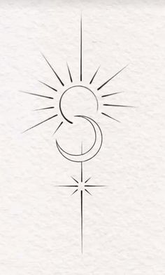 the letter s is drawn in black ink on white paper with an arrow and sun behind it